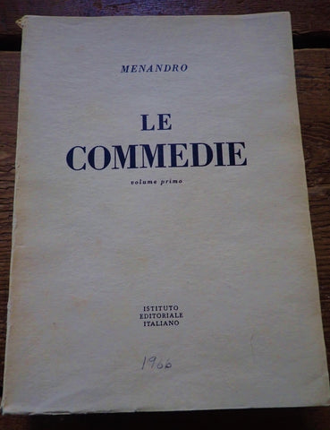 Menandro Le Commedie Volume Primo