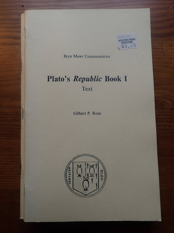 Plato's Republic Book I [Bryn Mawr Commentaries]