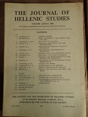 The Journal of Hellenic Studies: Volume LXXXVI