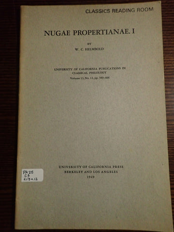 Nugae Propertianae I