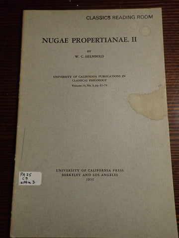 Nugae Propertianae II